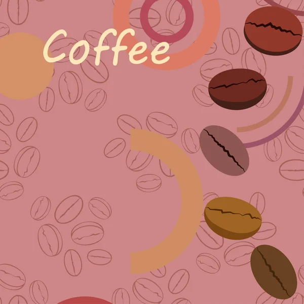 Granos de café. Menú de bebidas para restaurante, fondo vectorial. — Vector de stock