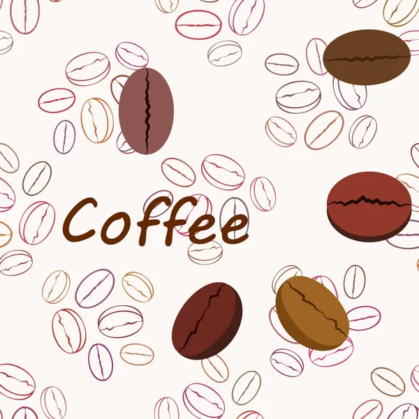 Granos de café. Menú de bebidas para restaurante, fondo vectorial. — Vector de stock