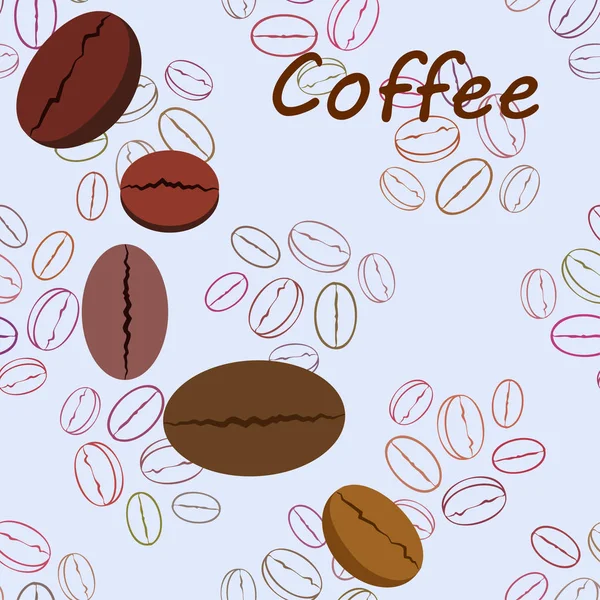 Koffiekorrels. Drinks menu voor restaurant, vector achtergrond. — Stockvector