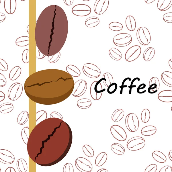 Granos de café. Menú de bebidas para restaurante, fondo vectorial. — Archivo Imágenes Vectoriales