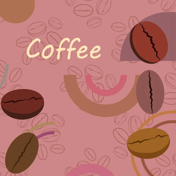 Koffiekorrels. Drinks menu voor restaurant, vector achtergrond. — Stockvector