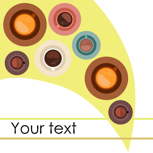 Cup of Fresh Coffee. Vector Illustration. Decorative Design for Cafeteria, Banners, Cards.