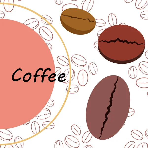 Koffiekorrels. Drinks menu voor restaurant, vector achtergrond. — Stockvector