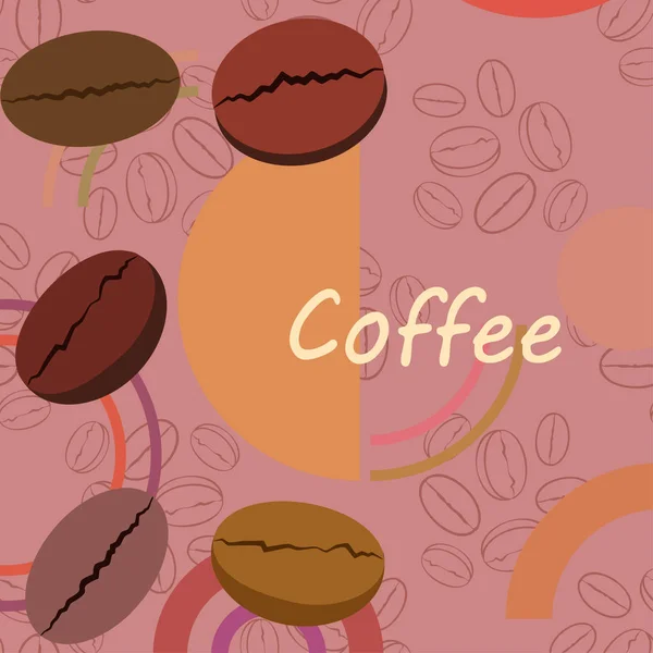 Granos de café. Menú de bebidas para restaurante, fondo vectorial. — Vector de stock