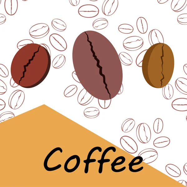 Koffiekorrels. Drinks menu voor restaurant, vector achtergrond. — Stockvector