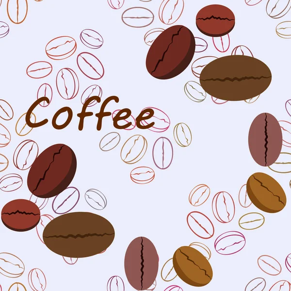 Koffiekorrels. Drinks menu voor restaurant, vector achtergrond. — Stockvector