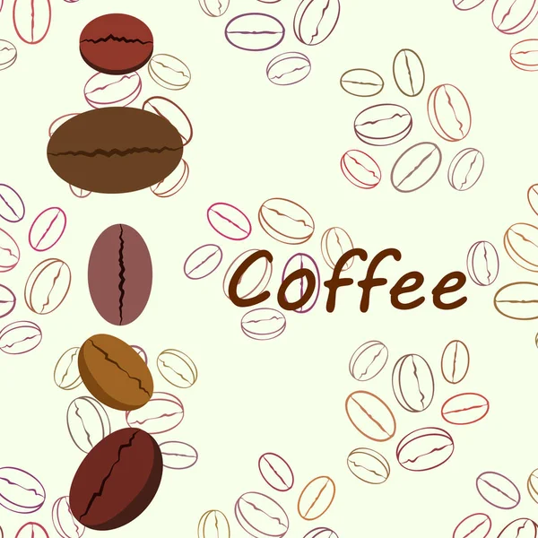 Granos de café. Menú de bebidas para restaurante, fondo vectorial. — Archivo Imágenes Vectoriales