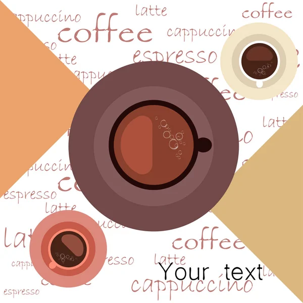 Chávena de café fresco. Ilustração vetorial. Design decorativo para cafetaria, Banners, Cartões. — Vetor de Stock