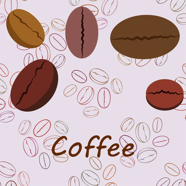 Granos de café. Menú de bebidas para restaurante, fondo vectorial. — Archivo Imágenes Vectoriales