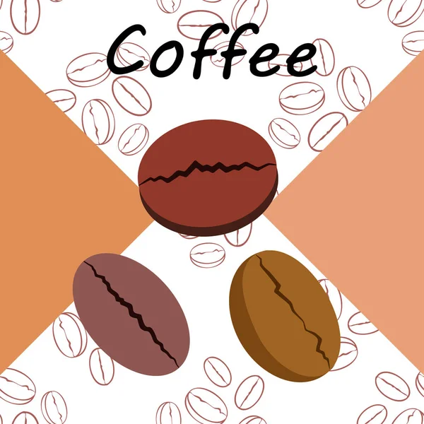 Koffiekorrels. Drinks menu voor restaurant, vector achtergrond. — Stockvector