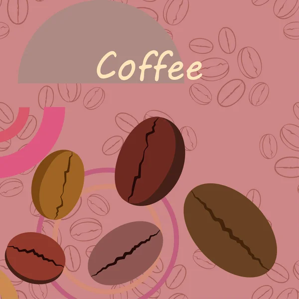 Granos de café. Menú de bebidas para restaurante, fondo vectorial. — Archivo Imágenes Vectoriales