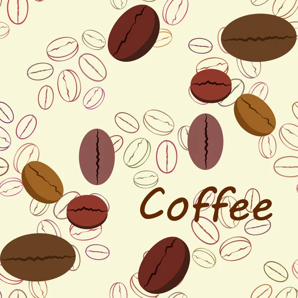 Des grains de café. Menu boissons pour restaurant, fond vectoriel. — Image vectorielle