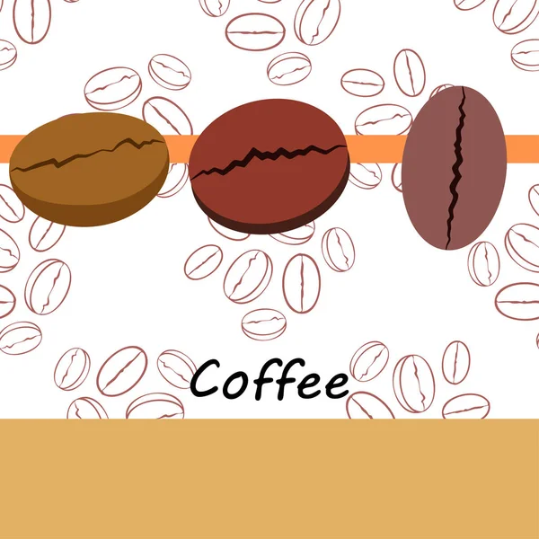 Koffiekorrels. Drinks menu voor restaurant, vector achtergrond. — Stockvector