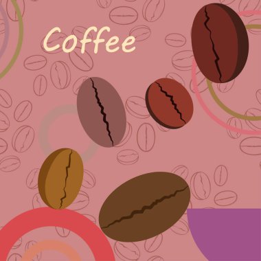 Kahve taneleri. Restoran için içecek menüsü, vektör arkaplanı.