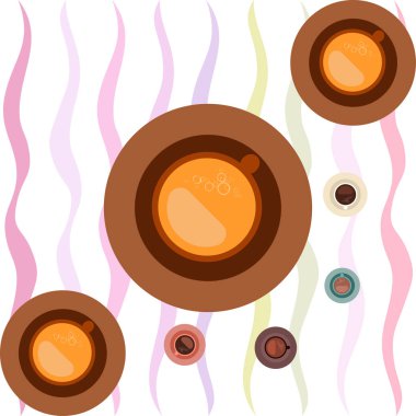 Bir fincan taze kahve. Vektör İllüstrasyonu. Kafeterya, Pankart ve Kartlar için Dekoratif Tasarım.