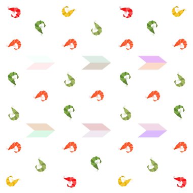 Karidestaze deniz ürünleri. Vektör backgroung. Gıda ve restoran tasarımı.