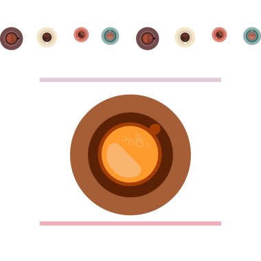 Bir fincan taze kahve. Vektör İllüstrasyonu. Kafeterya, Pankart ve Kartlar için Dekoratif Tasarım.