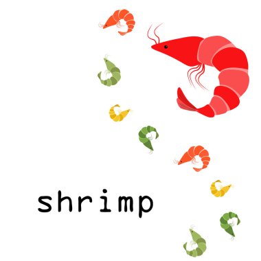 Karidestaze deniz ürünleri. Vektör backgroung. Gıda ve restoran tasarımı.