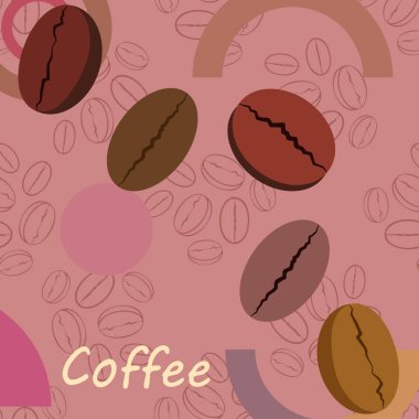 Kahve taneleri. Restoran için içecek menüsü, vektör arkaplanı.