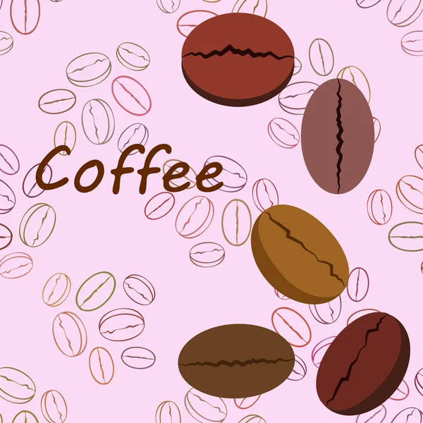 Granos de café. Menú de bebidas para restaurante, fondo vectorial. — Vector de stock