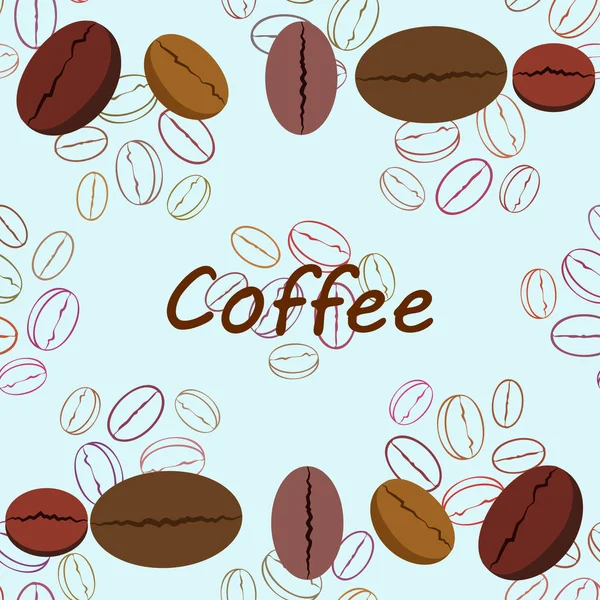 Granos de café. Menú de bebidas para restaurante, fondo vectorial. — Vector de stock