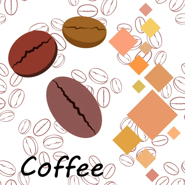 Kaffeekörner. Getränkekarte für Restaurant, Vektorhintergrund. — Stockvektor