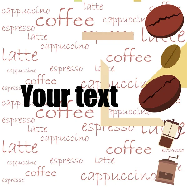 Французька прес-кава, кавові зерна, пролита кава, векторна ілюстрація. Спроектуйте елементи для кафе. Векторний фон. — стоковий вектор
