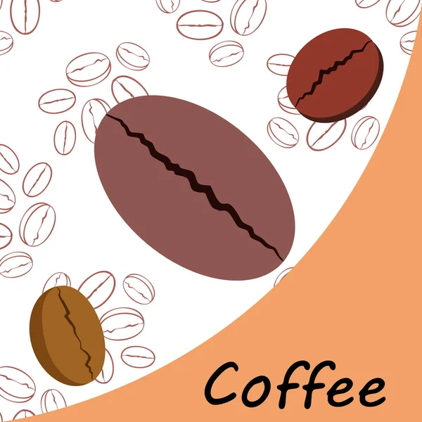 Granos de café. Menú de bebidas para restaurante, fondo vectorial. — Vector de stock