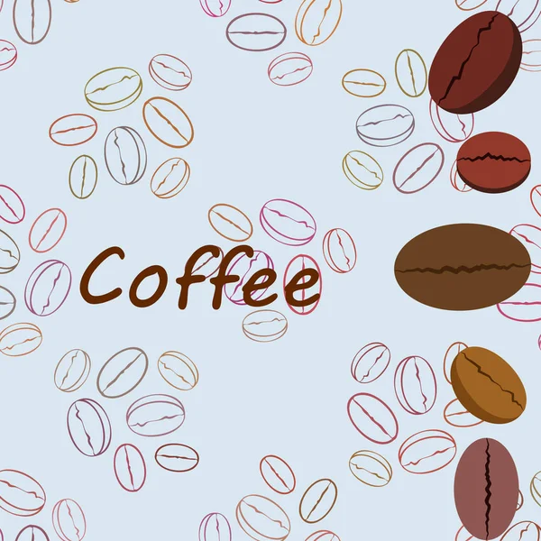 Granos de café. Menú de bebidas para restaurante, fondo vectorial. — Vector de stock