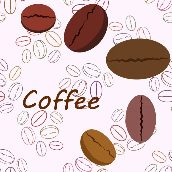 Des grains de café. Menu boissons pour restaurant, fond vectoriel. — Image vectorielle