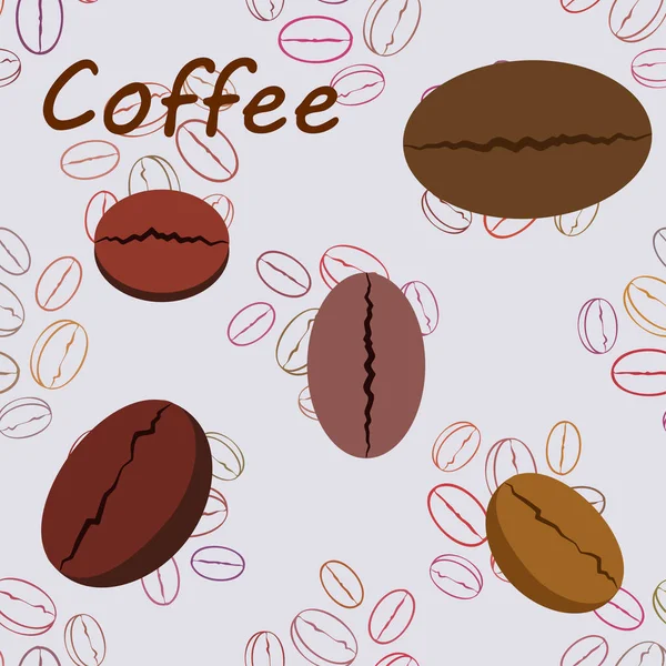 Des grains de café. Menu boissons pour restaurant, fond vectoriel. — Image vectorielle