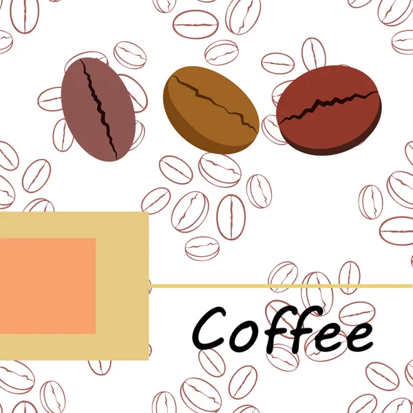 Koffiekorrels. Drinks menu voor restaurant, vector achtergrond. — Stockvector