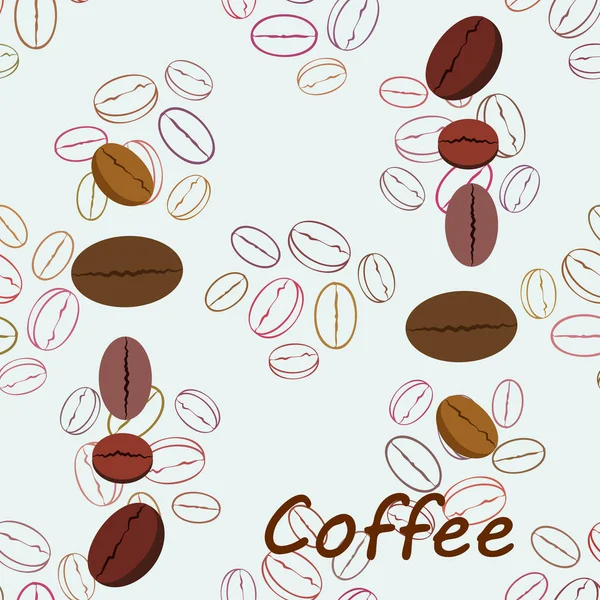 Granos de café. Menú de bebidas para restaurante, fondo vectorial. — Vector de stock