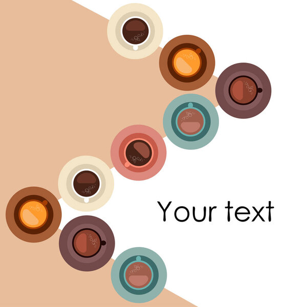 Cup of Fresh Coffee. Vector Illustration. Decorative Design for Cafeteria, Banners, Cards.