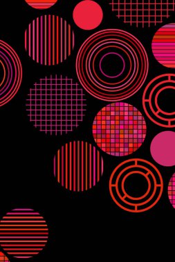 Metin için yeri olan kusursuz vektör geometrik arkaplan. Broşür, davetiye, tebrik kartı, poster tasarımı için soyut yaratıcı konsept. Üst üste binen çoklu renk desenini çember çiz.