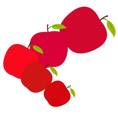 Apple çerçeve vektör illüstrasyon. Elma ve yaprak ile vektör kartı tasarımı.