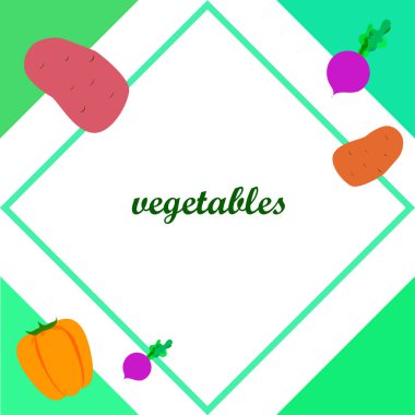 Taze sebzeler. Biber, pancar, patates. Organik gıda posteri. Çiftçi pazarı tasarımı. Vektör.