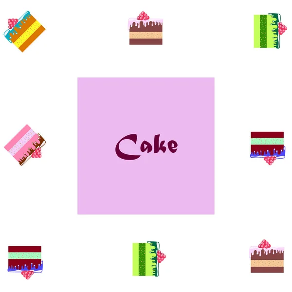 Colorful sweet cakes slices pieces vector illustration. — Stock vektor