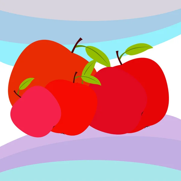 Apple cadru vector ilustrație. Design carduri vectoriale cu mere și frunze . — Vector de stoc