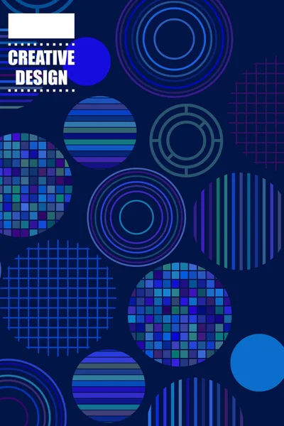 Seamless vector geometric background with place for text. Abstract creative concept for flyer, invitation, greeting card, poster design. Circle multicolor overlapping pattern. — Stock Vector