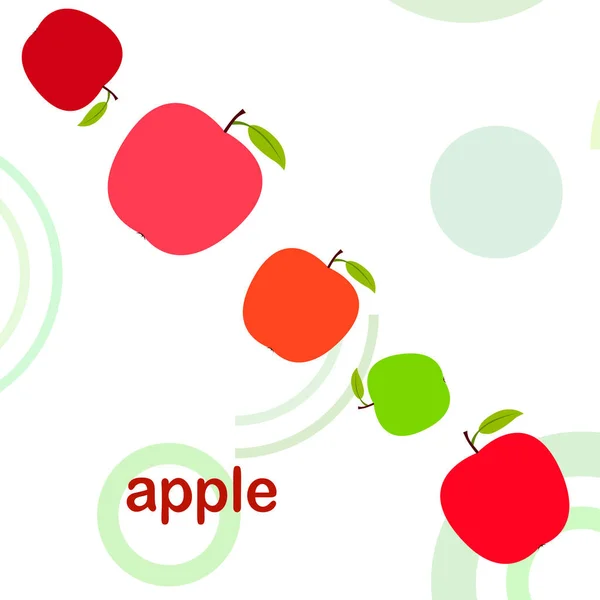 Apple frame vector illustratie. Vector kaart ontwerp met appel en blad. — Stockvector