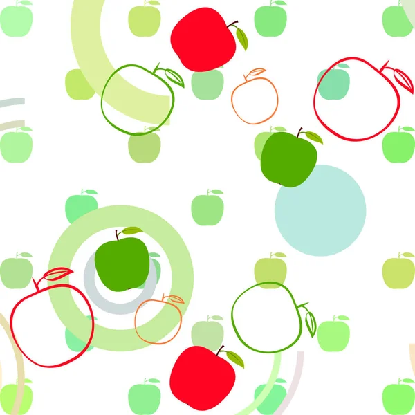 Ilustración vectorial del marco Apple. Diseño de tarjeta vectorial con manzana y hoja . — Archivo Imágenes Vectoriales