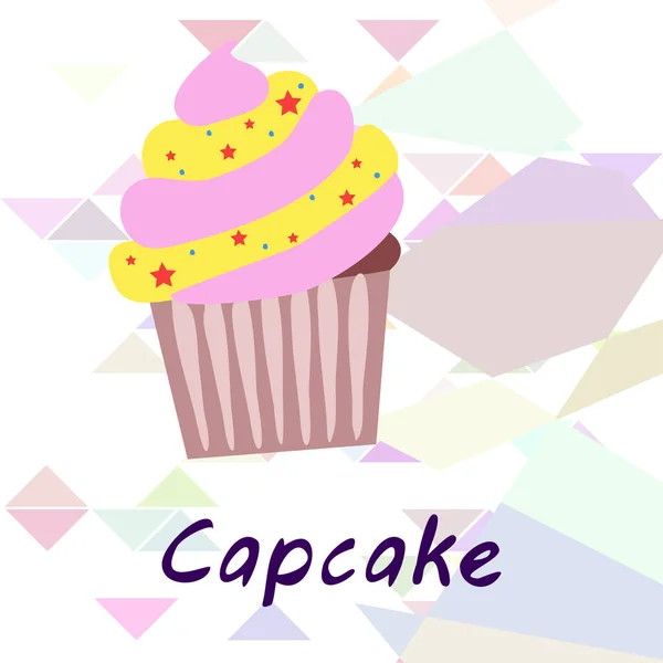 Capcake bakken crème bessen zoetheid dessert. Kleurrijke elementen voor de menuverzameling van cafés en restaurants. Fijne vakantie.. — Stockvector