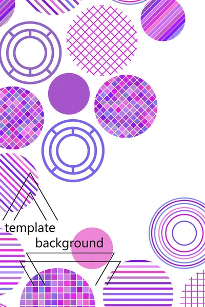 Nahtloser vektorgeometrischer Hintergrund mit Platz für Text. abstraktes, kreatives Konzept für Flyer, Einladung, Grußkarte, Plakatgestaltung. Kreis mehrfarbige überlappende Muster. — Stockvektor