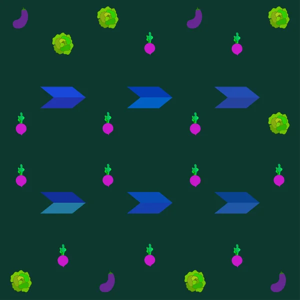 Капуста, баклажаны, свекла, свежие овощи. Плакат с органической едой. Дизайн фермерского рынка. Векторный фон . — стоковый вектор