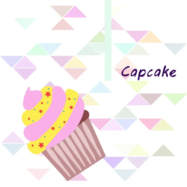 Capcake pieczenia śmietany jagodowy deser słodyczy. Kolorowe elementy do kolekcji menu kawiarni i restauracji. Wesołych świąt — Wektor stockowy