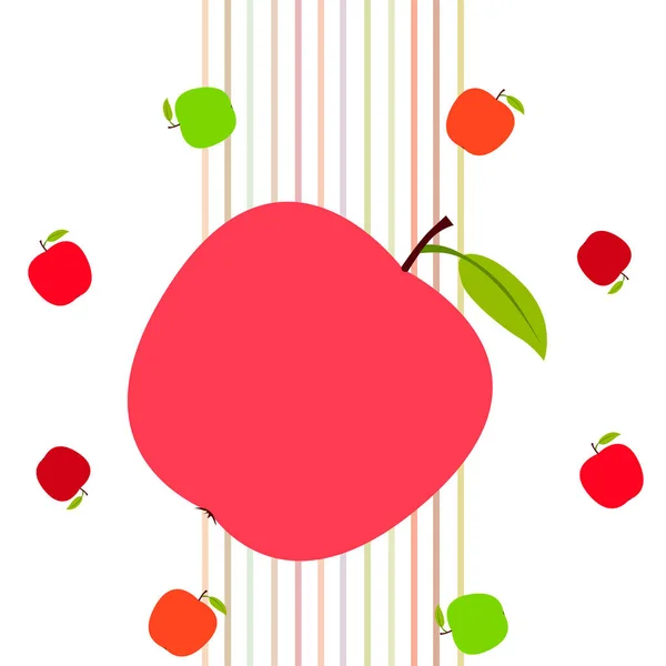 Apple frame vector illustratie. Vector kaart ontwerp met appel en blad. — Stockvector