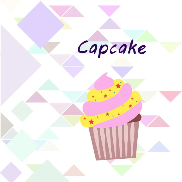 Sobremesa de doçura de creme de cozimento Capcake. Elementos coloridos para a coleção de menus de cafés e restaurantes. Feliz feriado — Vetor de Stock