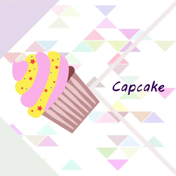 Sobremesa de doçura de creme de cozimento Capcake. Elementos coloridos para a coleção de menus de cafés e restaurantes. Feliz feriado . — Vetor de Stock