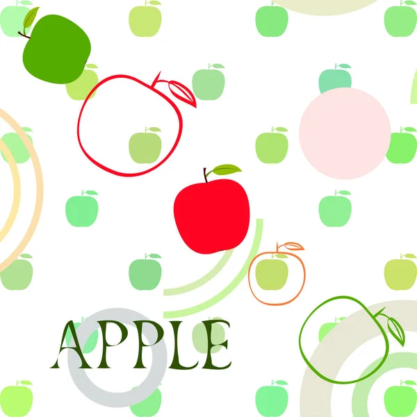 Apple frame vector illustratie. Vector kaart ontwerp met appel en blad. — Stockvector